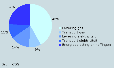 Opbouw energierekening, januari 2006 (incl. BTW)